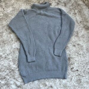Lovers + Friends Light Gray Turtleneck Sweater Dress
